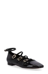Alohas Luke Leather Ballet Flat In Onix Black, Women's At Urban Outfitters