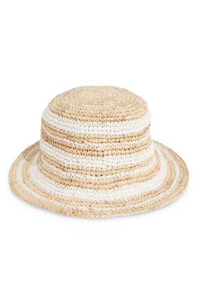 Vineyard Vines Women's Crochet Raffia Bucket Hat In White Cap