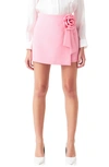 ENDLESS ROSE ENDLESS ROSE ROSETTE FAUX WRAP MINISKIRT