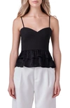 ENDLESS ROSE MIXED MEDIA LAYERED RUFFLE CAMISOLE