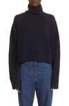 The Row Ezio Merino Wool & Cashmere Turtleneck Sweater In Dark Navy