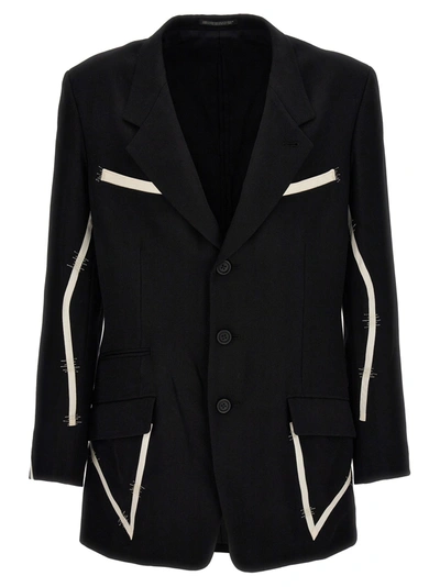 YOHJI YAMAMOTO ZIG STTP JACKETS WHITE/BLACK