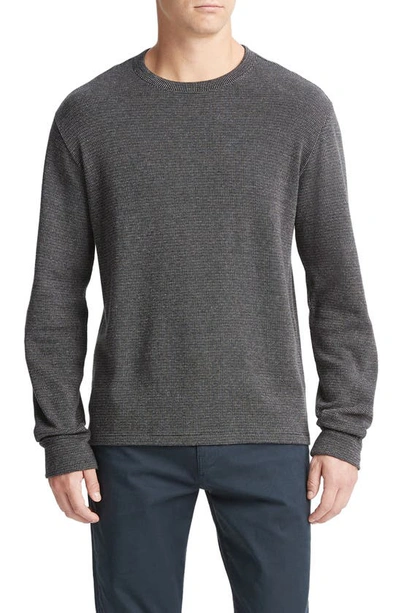 Vince Pima Cotton Textured Long Sleeve Thermal Tee In Coastal Combo