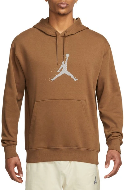 Jordan Men's  Essentials Holiday Fleece Pullover Hoodie In British Tan/ Sail