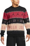 Jordan Essentials Holiday Fair Isle Crewneck Sweatshirt In Red