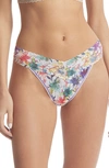 Hanky Panky Printed Signature Lace Original Rise Thong Underwear In Still Blooming