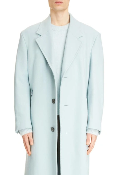 Ami Alexandre Mattiussi Oversized Wool-blend Gabardine Coat In Aquamarine