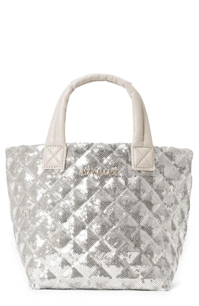 Mz Wallace Metro Deluxe Micro Sequins Tote Bag In Ice Sequin