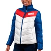 G-iii 4her By Carl Banks Women's  White, Royal New York Giants New Star Quilted Full-zip Jacket In White