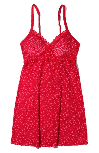 Hanky Panky Cross-dyed Leopard Chemise Berry Sangria In Blue