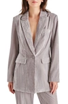 STEVE MADDEN IMANN ONE-BUTTON CRUSHED VELVET BLAZER