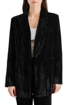 Steve Madden Women's Crushed Velvet Boyfriend Blazer In Black