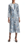 Vince Night Carnation Crew Neck Dress In Iris Smoke