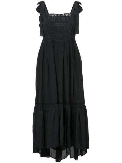 Ulla Johnson Violet Bow Shoulder Dress In Black | ModeSens