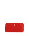 Tory Burch Georgia Leather Zip Around Wallet In Liberty Red