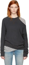 R13 Black Distorted Sweatshirt