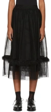 SIMONE ROCHA Black Marabou Tulle Smocked Skirt