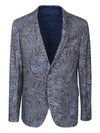 Etro Foliage Motif Blue Jacket In Blue