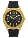 Guess Factory Black And Gold-tone Analog Watch In Gold
