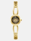 Guess Factory Gold-tone Cutout Bracelet Analog Watch In Gold