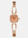 Guess Factory Rose Gold-tone Cutout Bracelet Analog Watch In Gold