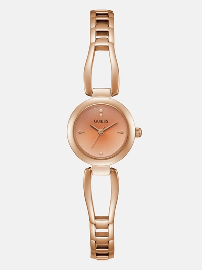 Guess Factory Rose Gold-tone Cutout Bracelet Analog Watch