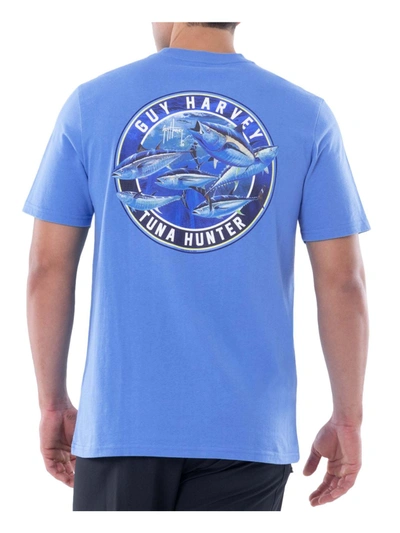 Guy Harvey Mens Graphic Crewneck T-shirt In Blue