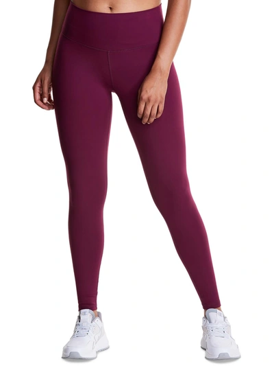 Champion Womens High Rise Fitness Athletic Leggings In Red