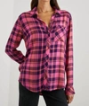 RAILS HUNTER SHIRT IN ELECTRIC PINK