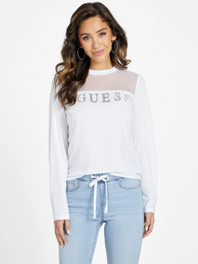 Guess Factory Eco Ilam Long-sleeve Top In White