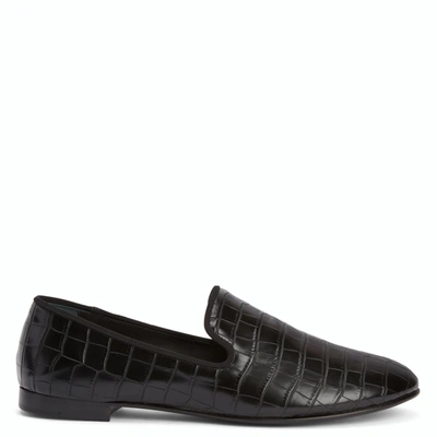 Giuseppe Zanotti Seymour Embossed Leather Loafers In Black