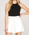 She + Sky Lydia Shorts In Off White In White