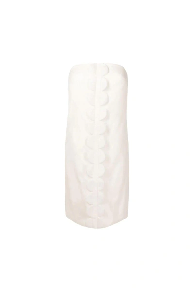Adriana Degreas Bubble Strapless Short Dress In Off White