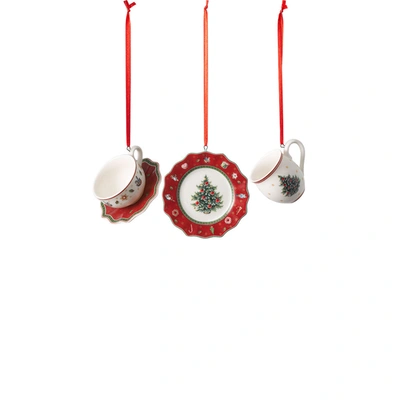 Villeroy & Boch Toy's Delight Decoration Ornaments: Tableware, Red Set Of 3