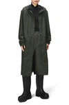 RAINS WATERPROOF HOODED LONG JACKET