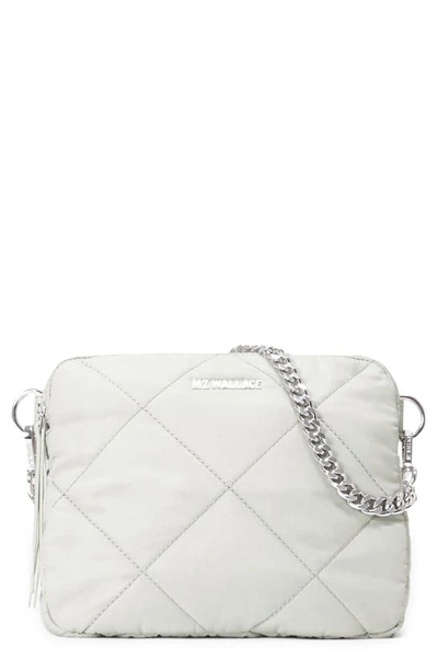 Mz Wallace Madison Quilted Nylon Crossbody Bag In Frost/silver