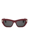 Dior C B2u 35a0 Cd40141u 66a Cat Eye Sunglasses In Red/gray Solid