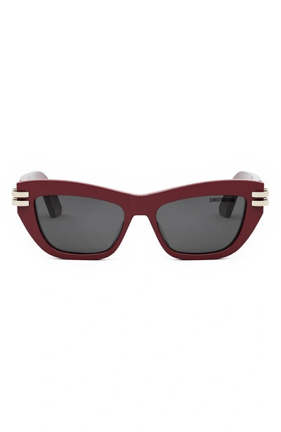 Dior C B2u 35a0 Cd40141u 66a Cat Eye Sunglasses In Red/gray Solid