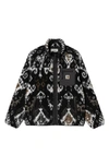 Carhartt Prentis Camo Fleece Jacket In Baru Jacquard Black / Black