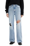 LEVI'S RIBCAGE RIPPED HIGH WAIST WIDE LEG JEANS