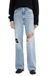 Levi's Ribcage Ripped High Waist Wide Leg Jeans In Bin Day Clean Hem