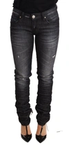 Acht Washed Cotton Low Waist Skinny Blue Trouser Women's Jeans In Black