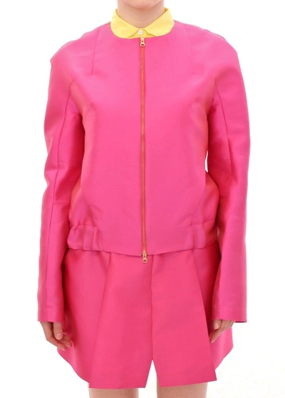 COTE CO|TE ELEGANT PINK SILK BLEND WOMEN'S JACKET