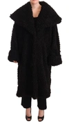 Dolce & Gabbana Black Mohair Fur Cape Trench Coat Jacket In Black