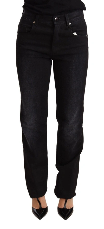 Ermanno Scervino Black Washed Straight Denim Trouser Cotton Women's Jeans
