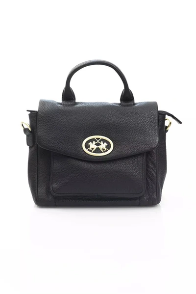 La Martina Elegant Leather Crossbody Women's Bag In Black