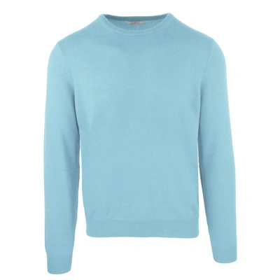 Malo Sky Blue Luxe Cashmere-wool Blend Men's Sweater In Light Blue