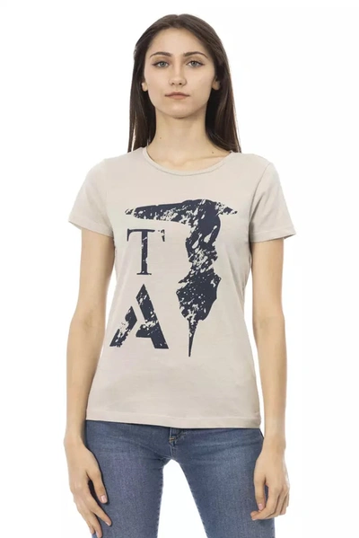 Trussardi Action Elegant Beige Printed Tee For The Stylish Women's Woman