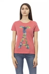 Trussardi Action Chic Fuchsia Short Sleeve Fashion Tee In Fuchsia