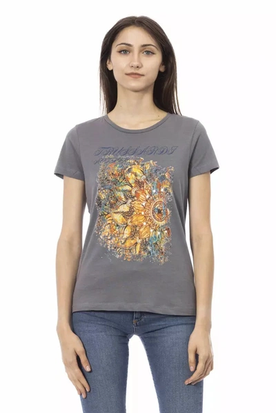 Trussardi Action Cotton Tops & Women's T-shirt In Gray